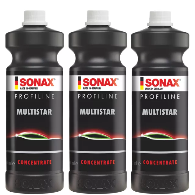 3x SONAX PROFILINE MultiStar Universalreiniger Kraftreiniger Konzentrat 1Liter