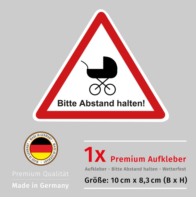 Anstecker "Bitte Abstand Halten" – Clip-Schild Rot/weiß, 8,6x5,4 Cm Für Arbeitskleidung & Schutz