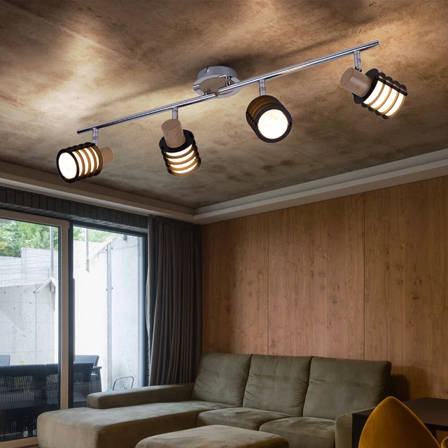 Plafonnier Rétro Hofstein 2 Spots Orientables - Métal Marron/Rouille - Luminaire Séjour