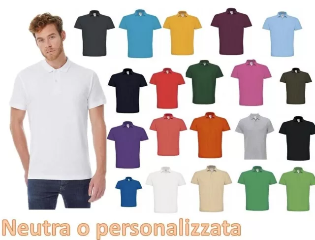 Polo Uomo Manica Corta B&C Maglia Da Lavoro T-Shirt Maglietta 100% Cotone
