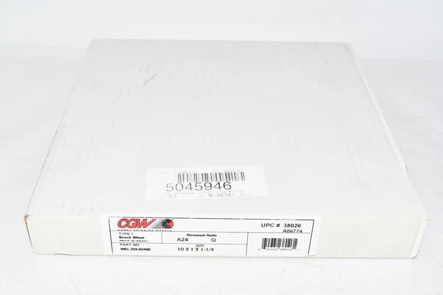 New Cgw Wb1-259-024Qc Aluminium Oxide 1-1/4'' 10'' 24Grit 1'' Grinding Wheel
