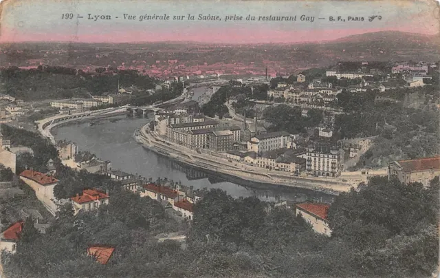 LYON - Vue générale sur la Saône - Prise du Restaurant Gay -