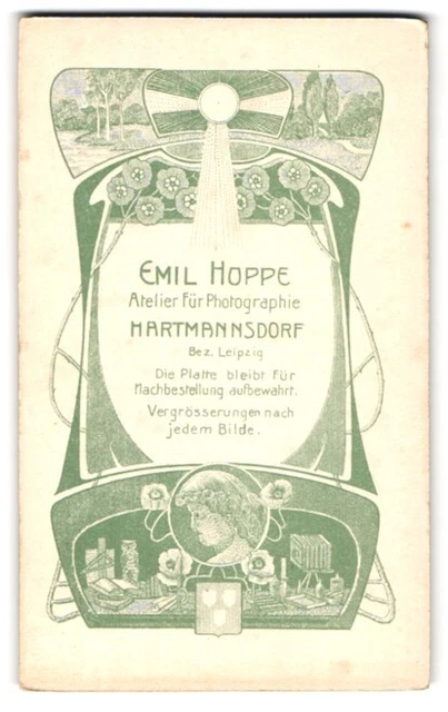 Fotografie Emil Hoppe, Hartmannsdorf /Bez. Leipzig, rück. Landschaft & Kamera,