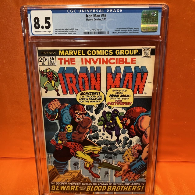 Iron Man 55 CGC 8.5  1st Appearance Thanos & Drax the Destroyer 🔥🔥🔥