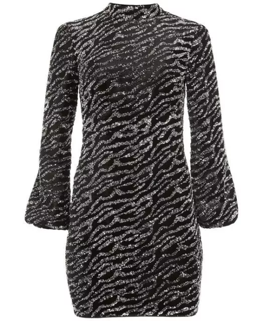 NEW! Guess Women's XS Zoe Sequin Balloon-Sleeve Dress NWT $198