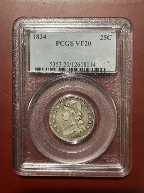 1834 Capped Bust Quarter - Certified PCGS - VF 20