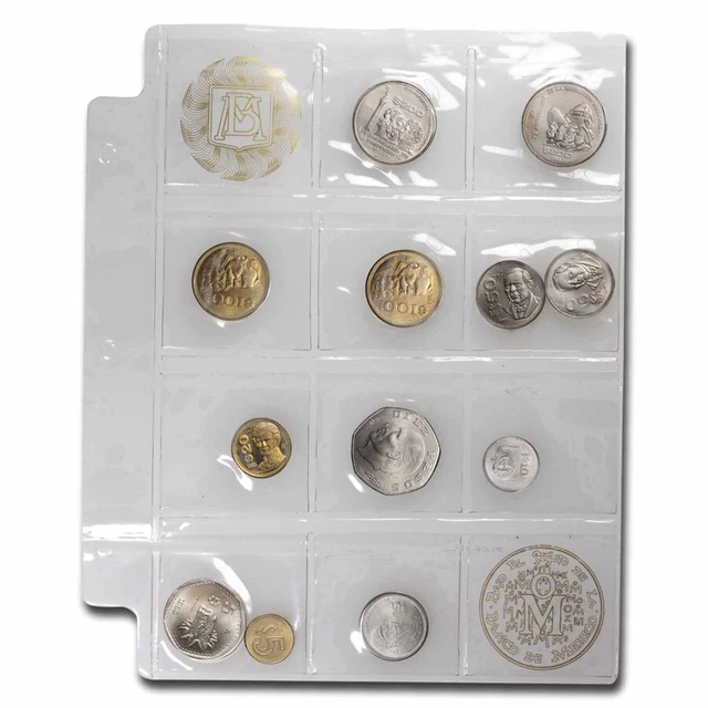 1985 Mexico 1 Peso-200 Pesos 12-Coin Mint Set - SKU#283381