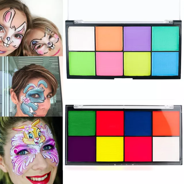 Large Size 16 UV Colors Face Paint Kit Candy Cakes UV Cakes Body Painting Kit