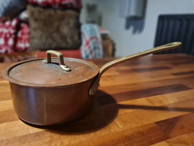 Lidded Copper & Brass Saucepan