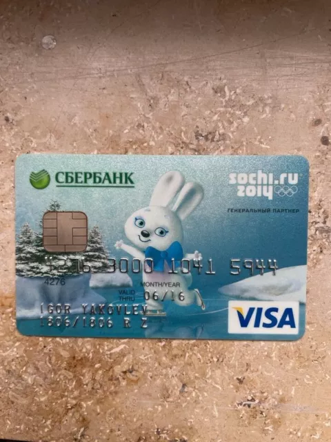 Bank-karte “Sberbank” - Olympiade „Sotschi 2014“ aus Russland: "Hase"