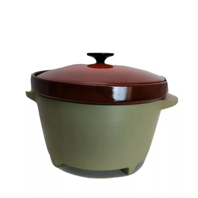 Vintage RIVAL Potpourri Crock Pot #3206 GI Ivy Hunter Green