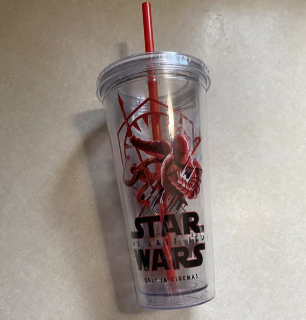 Star Wars Last Jedi Rojo Protector Claro Acrílico Película Promo Taza Vaso -