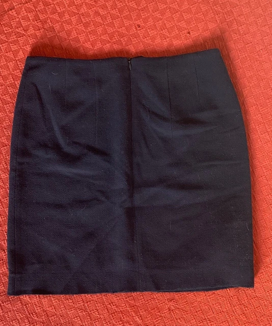 Jupe Balmain En Laine Et Soie Bleu Marine - Taille 42 (IT 46), Excellent état - Neuf Sans étiquettes