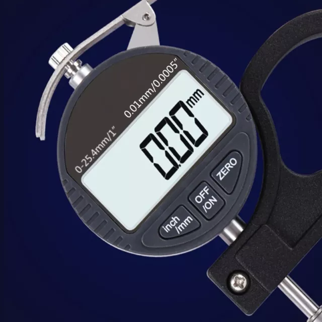Dial Thickness Gauge with LCD Display Inch/Metric Micrometer 0-1" / 0-25.4mm
