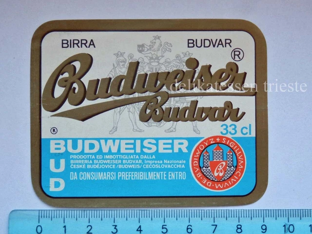 BIRRA BUDWEISER BUDVAR bier beer Ceska vecchia ETICHETTA old LABEL vintage 3