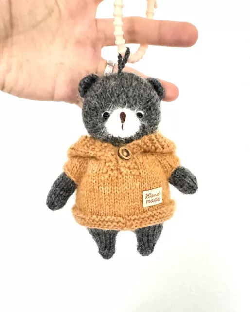 Kuscheltier Anhänger Teddybär handgestrickt Geschenk Geburtstag Spielzeug