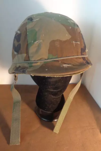 VIN US Helmet VIETNAM  (post?) HELMET w/  Troops type 1 Liner & Camouflage Cover