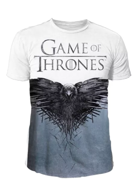 Game of Thrones Herren Logo T-Shirt - Cover Sublimation (Weiss) (S-XXL)