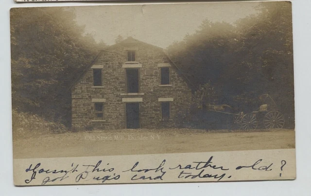 1907 Old Stone Mill Dundee New York Real Photo Postcard RPPC