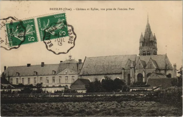 CPA BRESLES - Chateau et Église vue prise de l'ancien Parc (131071)