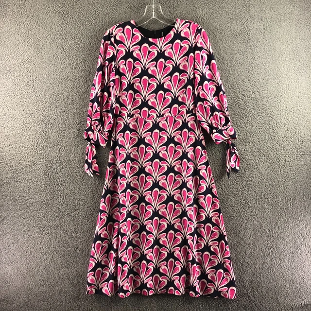 MINT VELVET PINK Daisy Print Wrap Midi Dress Size 14 NEW 60.00