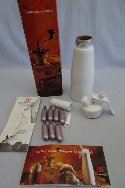 Vintage iSi Coffee Cream Whipper Dessert & Whipped Cream Maker + 7 charger clean Vintage iSi Coffee Cream Whipper Dessert & Whipped Cream Maker + 7 charger clean