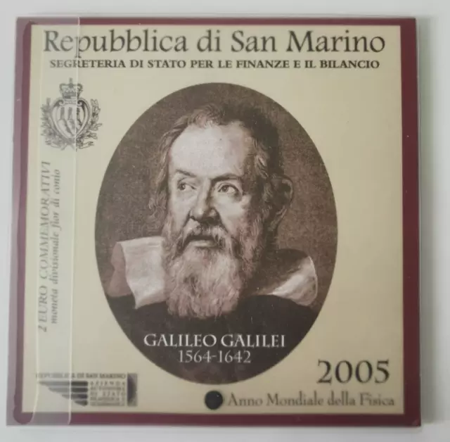 San Marino , 2 Euro 2005 , Galileo Galilei , original im Blister