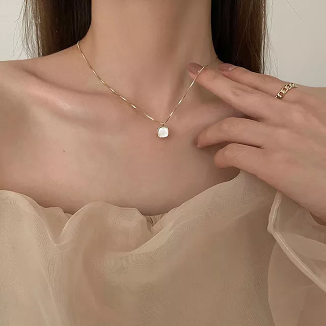 Pendant Necklace Women Simple Fashion Shiny Clavicle Chain Wedding Jewelry Pa-EL