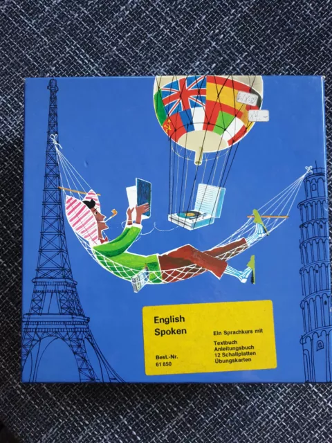 Visaphone English Spoken, Schallplatten, Buch, Übungskarten im Karton LP