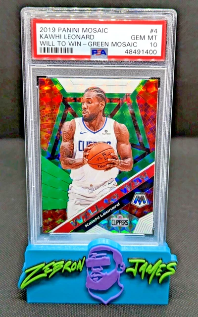 2019 Panini Mosaic Kawhi Leonard Will To Win GREEN PSA 10 GEM MINT CLIPPERS
