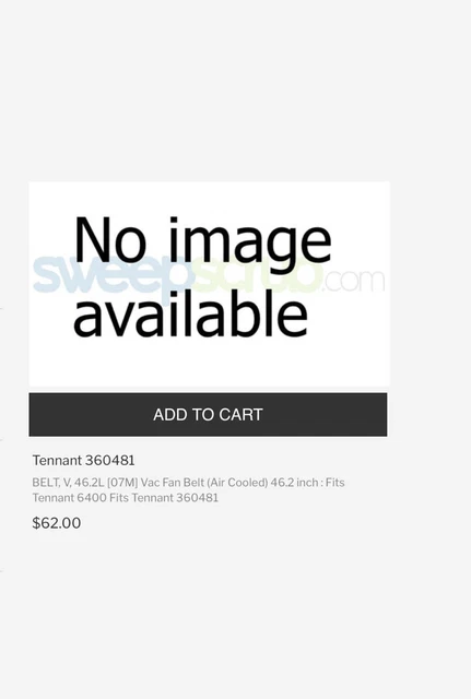 Tennant belt p/n 360481