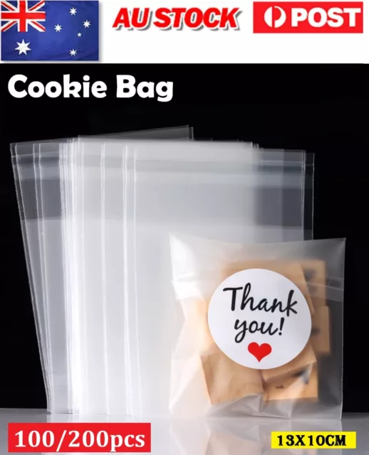 Clear Plastic Candy Packaging Bags Self Adhesive Cookie Biscuit Bakery Gift Bag