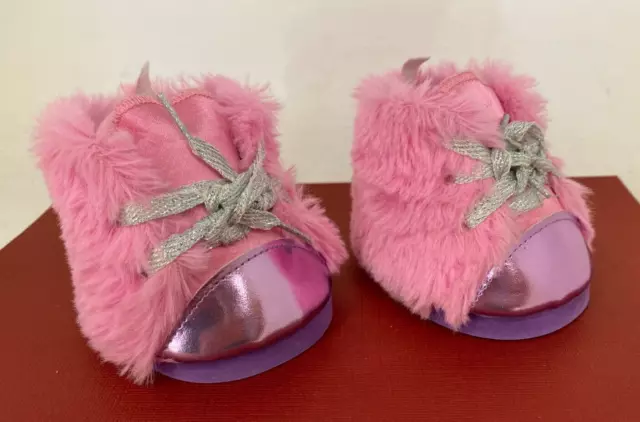 Build-A-Bear 🐾 BAB Pink Fluffy Boots / Shoes - Clothing / Accessory