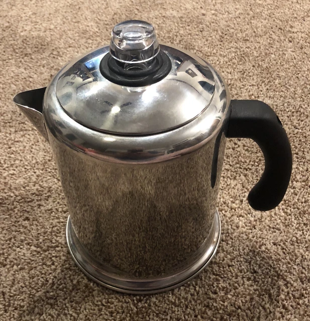 FARBERWARE PERCOLATOR 8 Cup Stove Top Camp Stainless Coffee Maker Pot