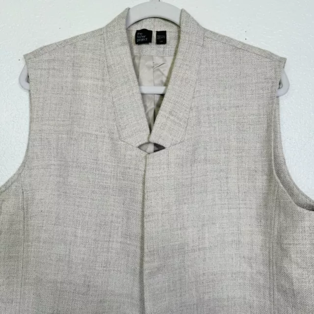 Eileen Fisher Vest Jacket Women Large The Fisher Project Alpaca Linen Blend Long 2