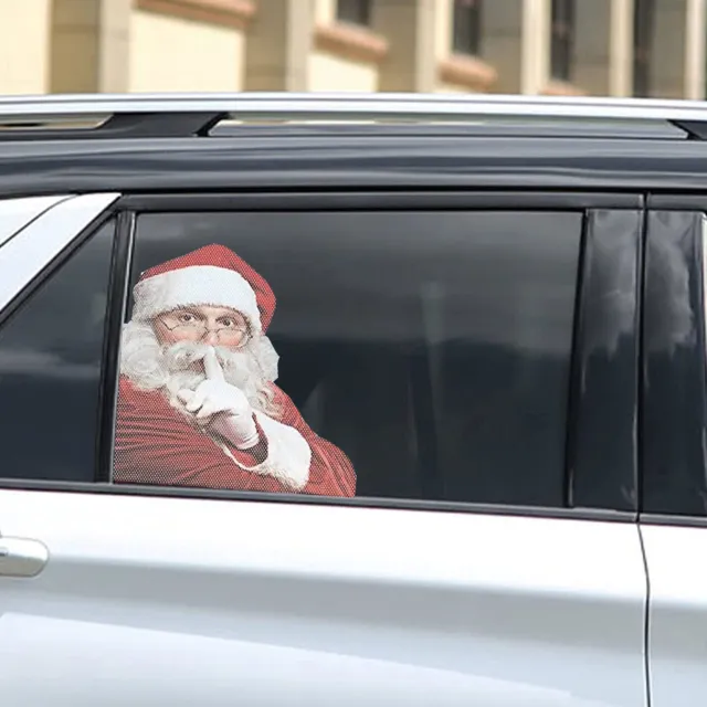 Navidad Santa Claus Car Auto Con Pegatinas De Vidrio Decoración De Calcomanías