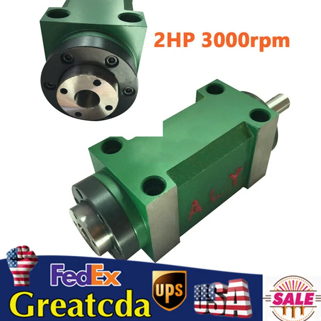 20CrmnTi 1.5KW 2HP CNC Milling Machine Spindle Unit Power Milling Head 5 Bearing