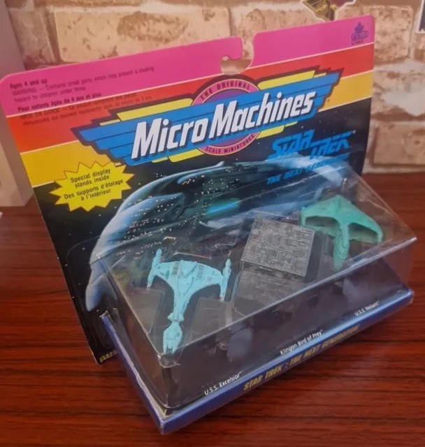 Vintage 1993 Galoob Micro Machines 65825 Star Trek TNG 3 Versandpack - Kartenfehler