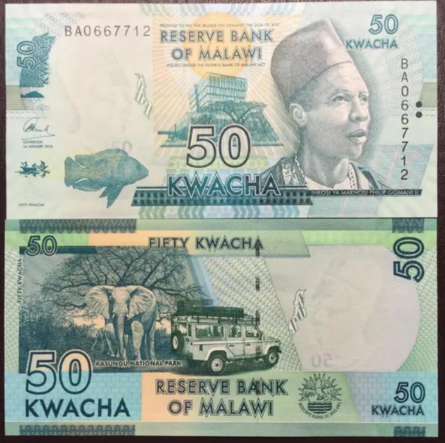 Malawi 50 Kwacha 2016 P 64 c UNC