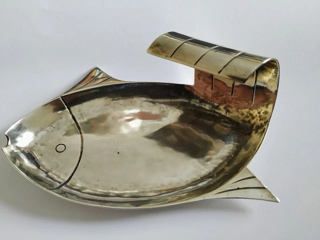 Vintage 1930s Sterling silver fish shape ash tray