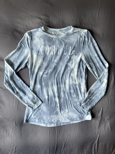 Nobull  No Bull Lightweight Long Sleeve Top Small Tie Dye Blue White