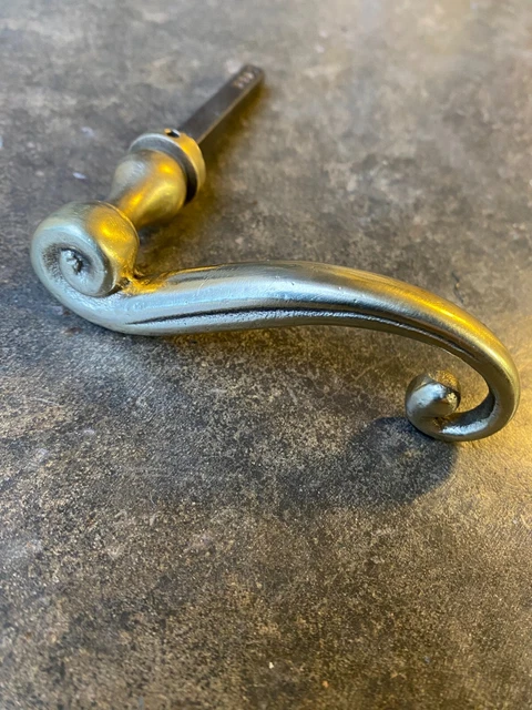 Ancienne Poignée De Porte En Laiton Massif SOFOC – Doré, Sans Serrure, Fabrication Française, Hauteur 23,5 Cm