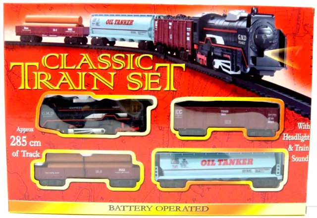 Classic Train Set Toy Train Set Kids Train Set Battery Operated Light & Sound