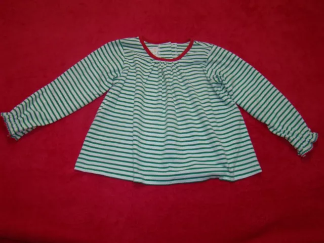 Stellybelly Girls Size 5 Striped Ruffle Long Sleeve Christmas Top Shirt