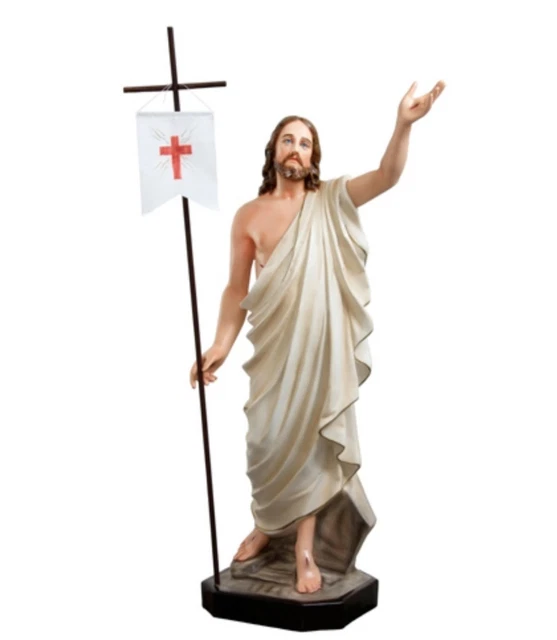 Figura Cristo Atado Columna Cristo Risorto Presepe Pasquale 40 Cm Resina Colorata Dipinta A Mano Estatua 5x15x5 Cm