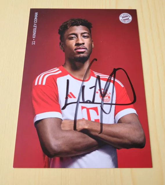 Kingsley Coman - FC BAYERN MÜNCHEN  2023/24 - Neue Autogrammkarte handsigniert