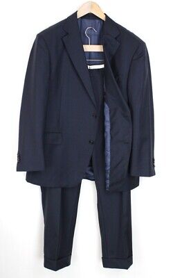 Suitsupply UK50S Uomo Suit 2-Piece Pura Lana S110s Navy Formale Classico Twill _