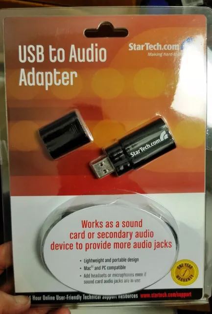 StarTech USB 2.0 Audio Adapter Part No ICUSBAUDIO - Add More Audio Ports - NEW