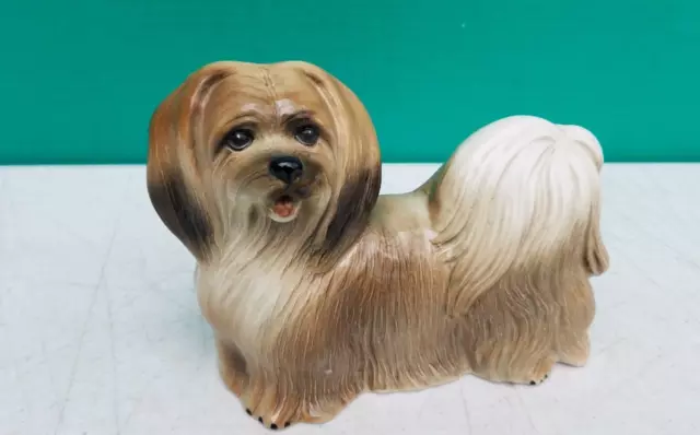 Lhasa Apso Coopercraft Dog Figurine Ceramic Vintage Made in England 7"