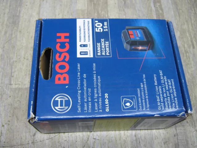 Bosch GLL50-20 50 ft. Cross Line Laser Level Self Leveling with VisiMax Tech NEW